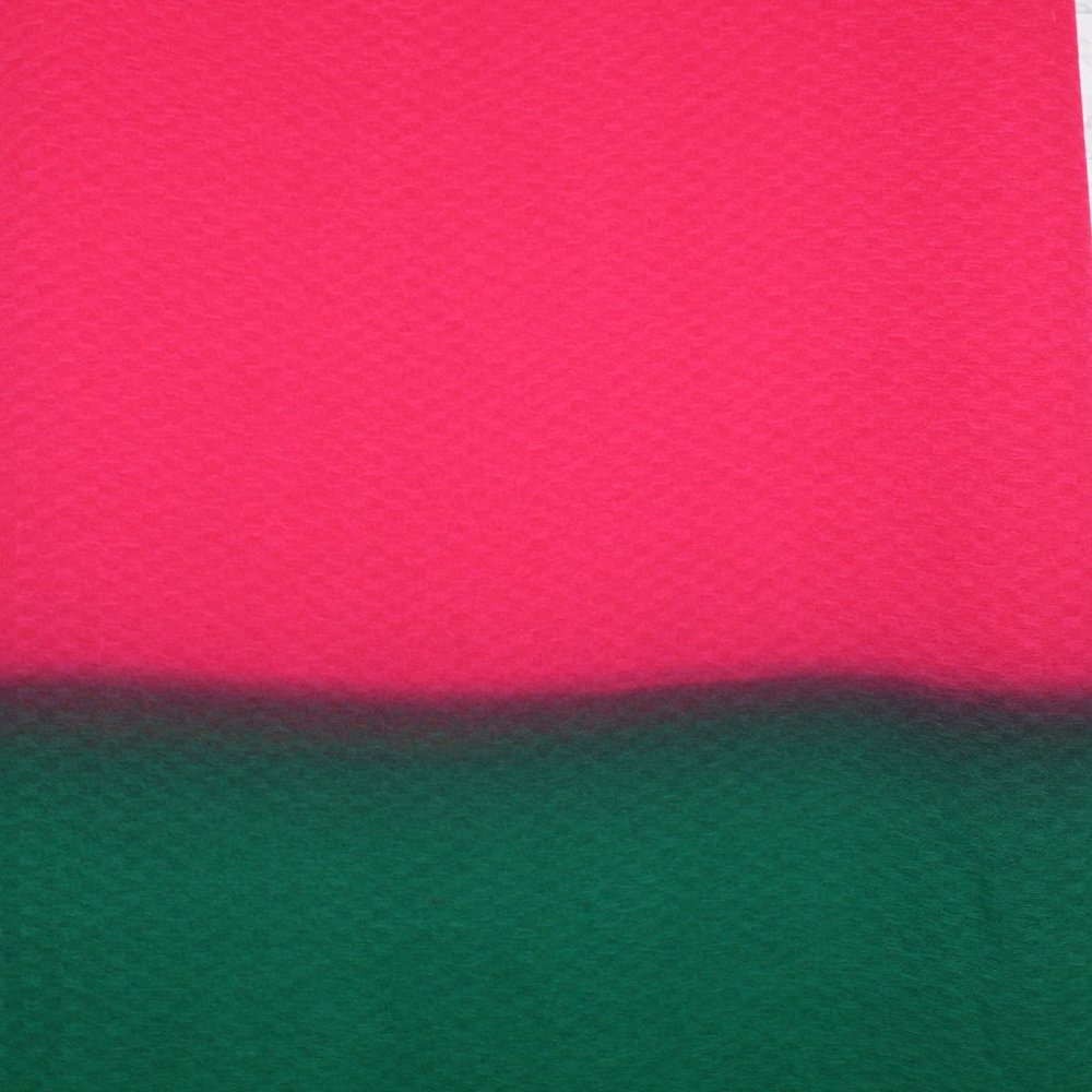 FABRIC #316 - Chiffon - Ombre Pink Purple Green Sheer Colorblock 4 yds x 44